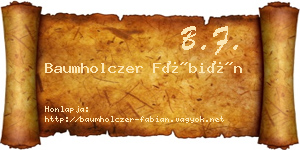 Baumholczer Fábián névjegykártya